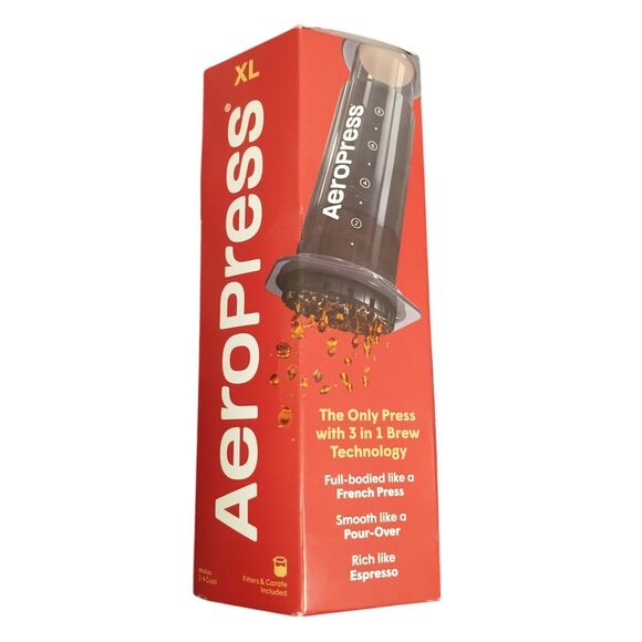 AEROPRESS XL COFFEE PRESS 3 N 1 BREW FRENCH PRESS POUR OVER ESPRESS, New - Picture 6 of 11